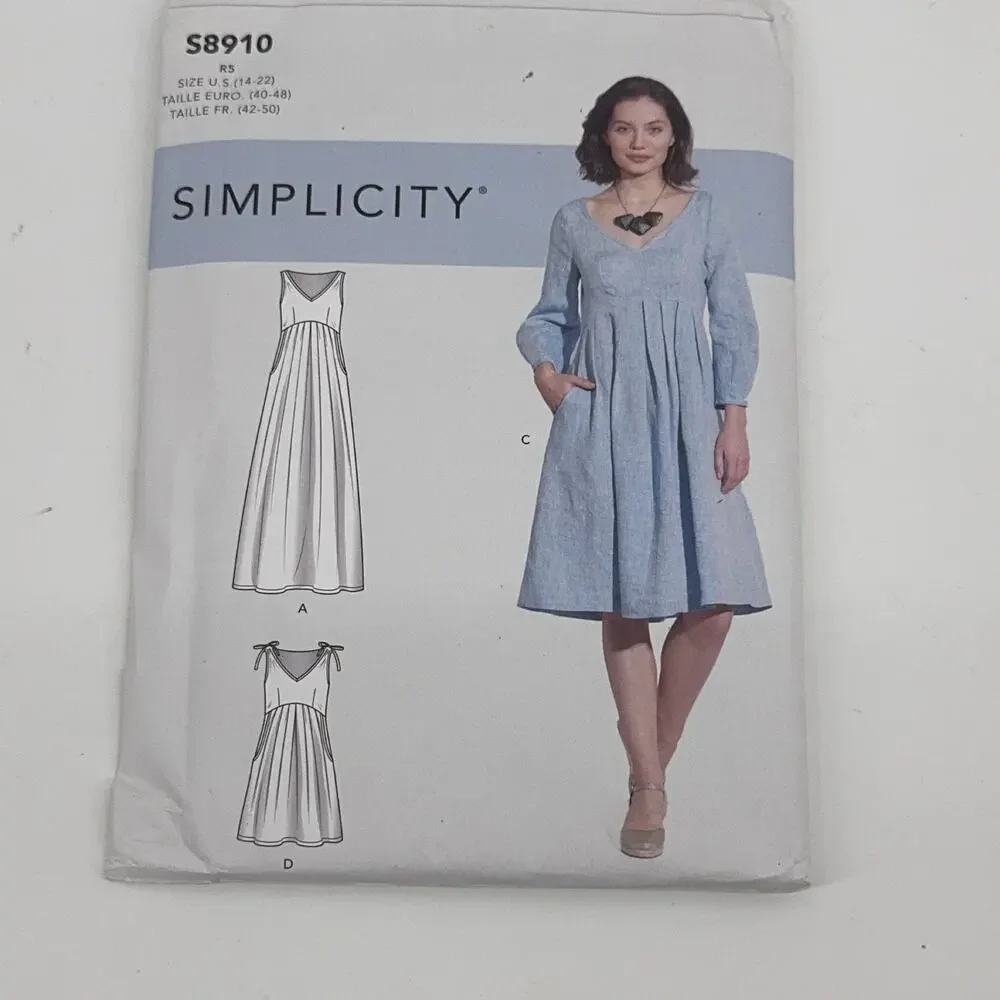 Simplicity 8910 S8910 Sewing Pattern Misses' Dress R5 Size 14-22